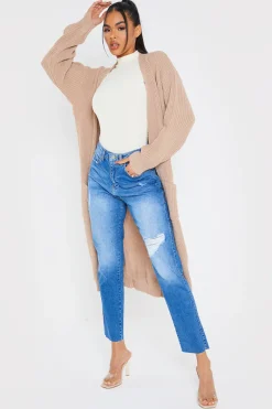 Washed Ripped High Waisted Stretch Mom Jeans|In the Style Best