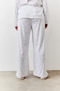 Bow Print Long Sleeve Top and Trouser PJ Set|In The Style Best