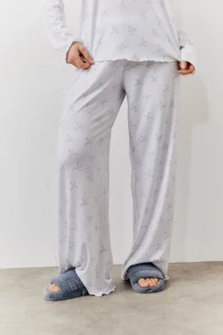 Bow Print Long Sleeve Top and Trouser PJ Set|In The Style Best