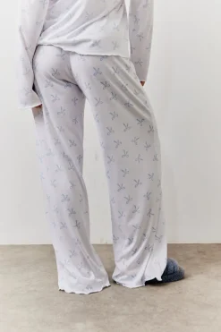 Bow Print Long Sleeve Top and Trouser PJ Set|In The Style Best