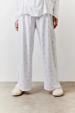 Bow Print Long Sleeve Top and Trouser PJ Set|In The Style Best
