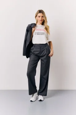 Embroidered Paris Slogan T-Shirt|In The Style New