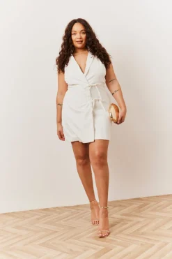 Tailored Halterneck Mini Dress with Bow Detail|In The Style Online