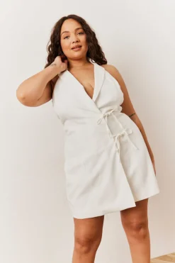 Tailored Halterneck Mini Dress with Bow Detail|In The Style Online