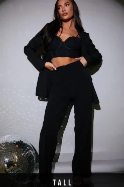 Wide Leg Seam Front Tailored Trouser|In The Style Discount