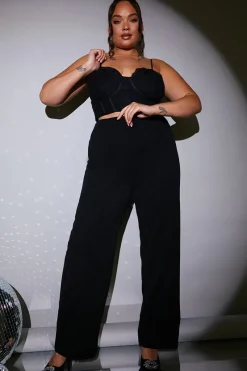 Wide Leg Seam Front Tailored Trouser|In The Style Discount