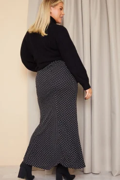Woven Polka Dot Midaxi Skirt|In the Style Clearance