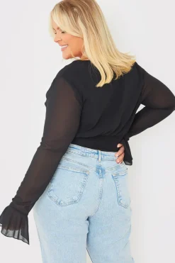 Wrap Front Flared Cuff Bodysuit|In the Style Sale