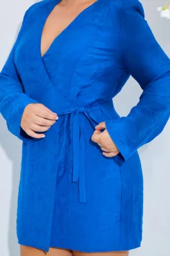 Wrap Jacquard Mini Dress|In the Style Discount
