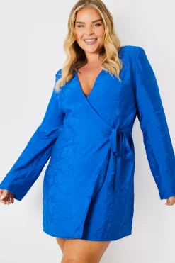 Wrap Jacquard Mini Dress|In the Style Discount