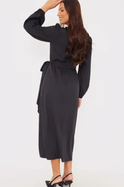 Wrap Waist Midi Dress|In The Style Online