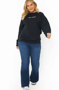 YES, AND?' PRINTED SWEATSHIRT|In The Style