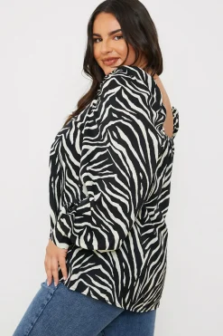 Zebra Woven Balloon Sleeve Blouse|In the Style New